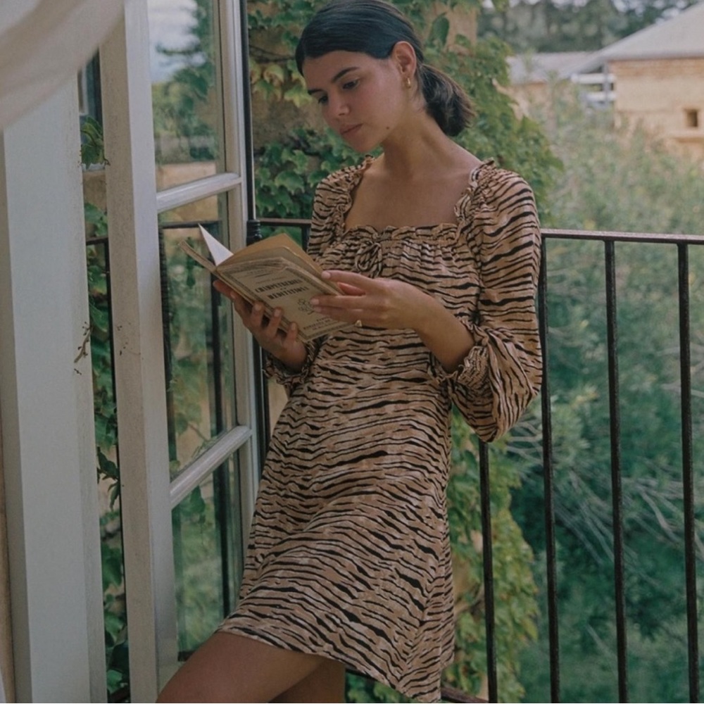 Faithful the Brand Ira mini dress wyldie animal print